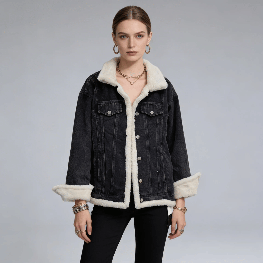Jaqueta Feminina Jeans Peluciada Forglows