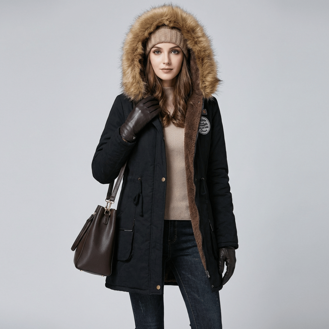 Casaco Feminino com Capuz e Forro Peluciado Forglows