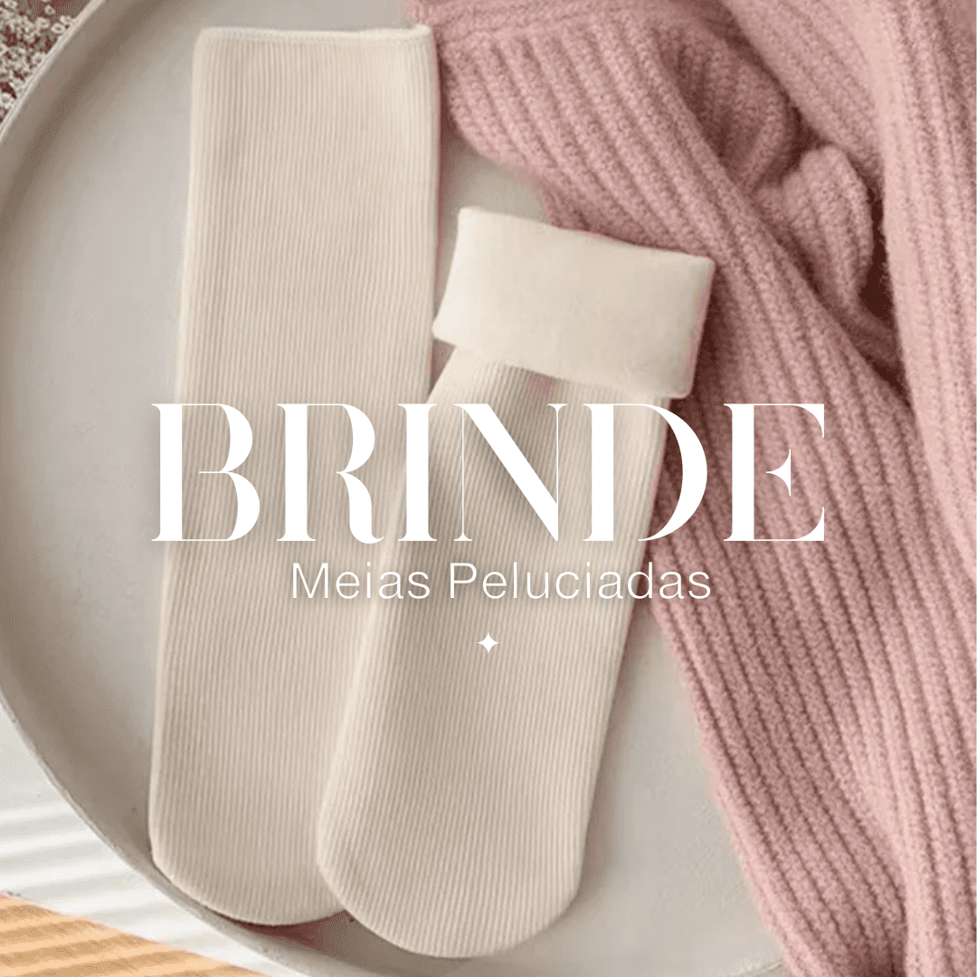 Calça Jeans Wide Leg Feminina Peluciada Forglows + Meia Térmica