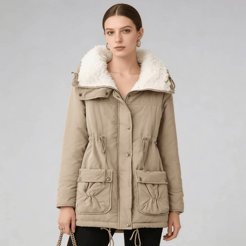 Parka Feminina Forrada com Pelúcia e Gola Alta Forglows