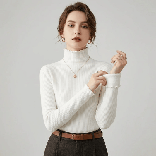 Blusa Feminina Peluciada e Canelada com Gola Alta Emma Forglows