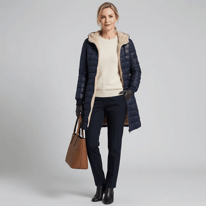 Jaqueta Feminina Puffer Longa com Pelúcia Forglows