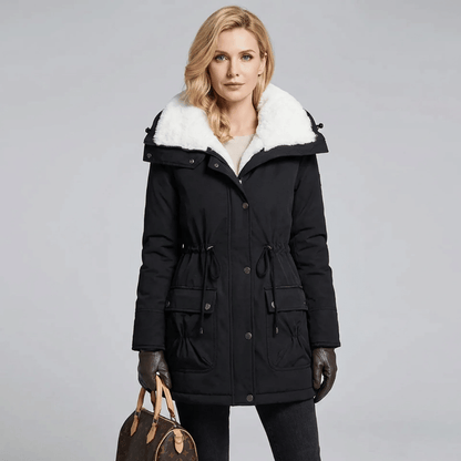 Parka Feminina Forrada com Pelúcia e Gola Alta Forglows