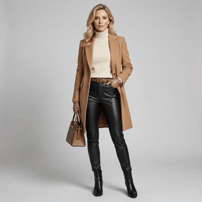 Calça Feminina de Couro Sintético Aveludada Forglows