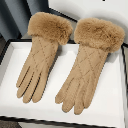Luva Feminina de Veludo com Pelúcia Forglows