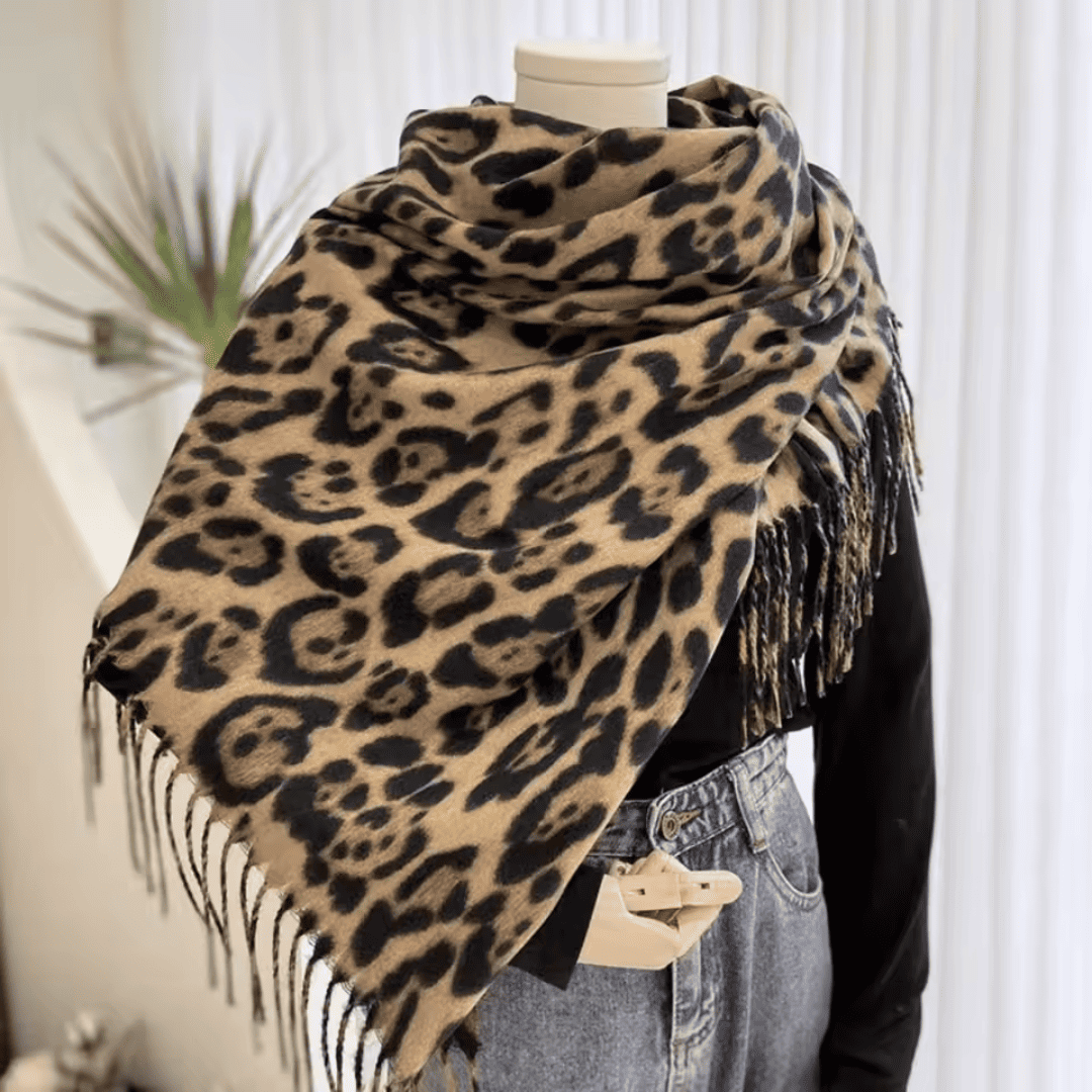 Cachecol Feminino em Cashmere Animal Print Forglows