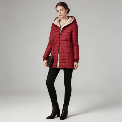 Jaqueta Feminina Puffer Longa com Pelúcia Forglows