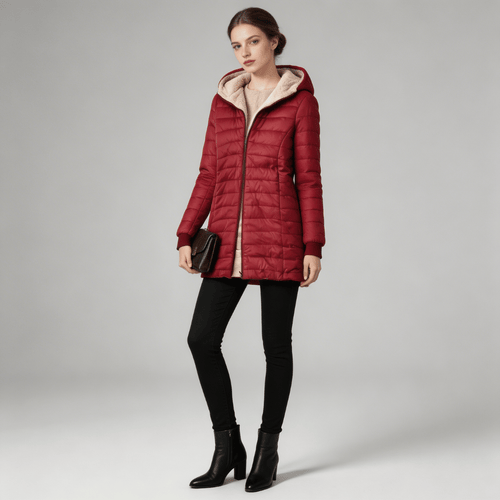 Jaqueta Feminina Puffer Longa com Pelúcia Forglows