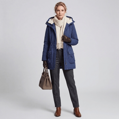 Parka Feminina Forrada com Pelúcia e Gola Alta Forglows