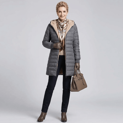 Jaqueta Feminina Puffer Longa com Pelúcia Forglows