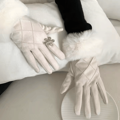 Luva Feminina de Veludo com Pelúcia Forglows