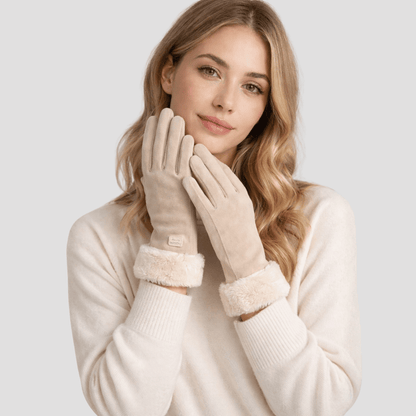 Luva Feminina de Camurça com Pelúcia Forglows