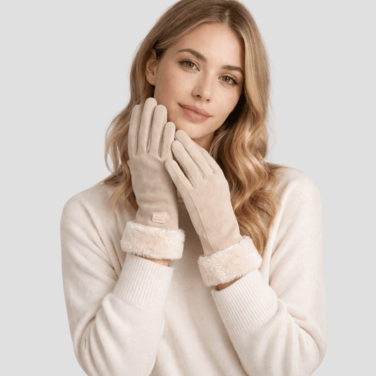 Luva Feminina de Camurça com Pelúcia Forglows