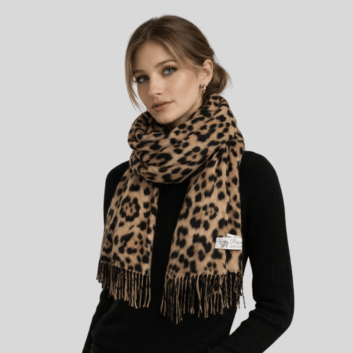 Cachecol Feminino em Cashmere Animal Print Forglows